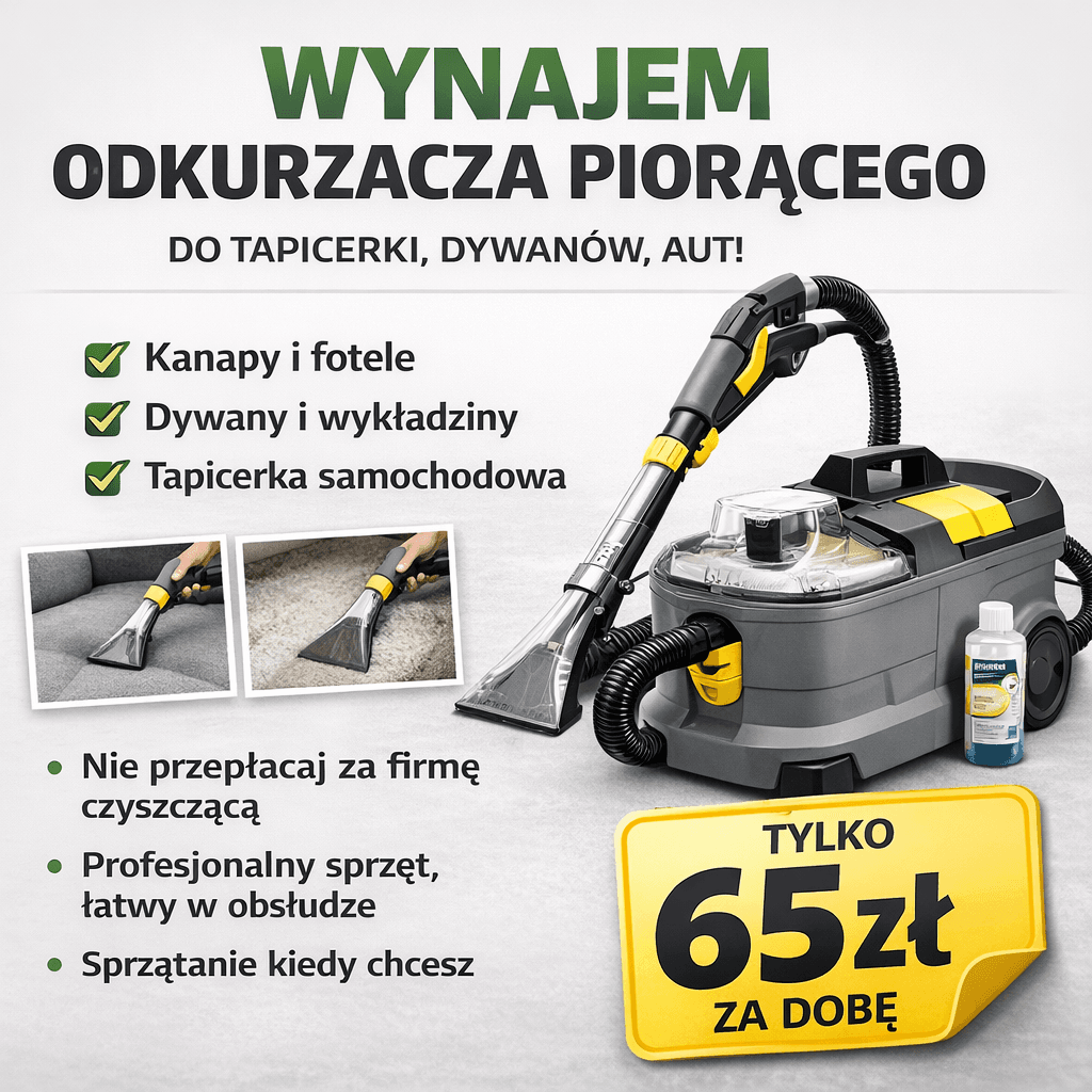Wynajem odkurzacza piorące kercher puzzi